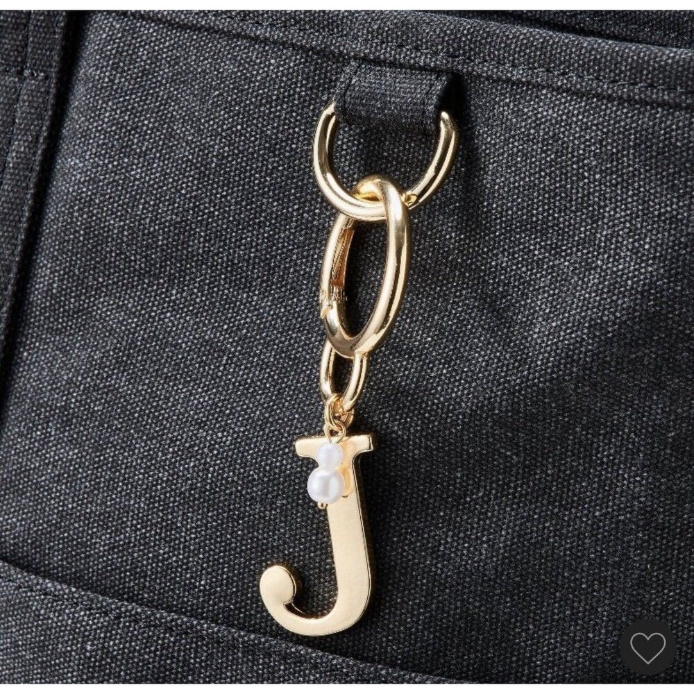 Initial "J" and Simulated Pearl BagCharm - A New Day™ Gold - Picture 2 of 5